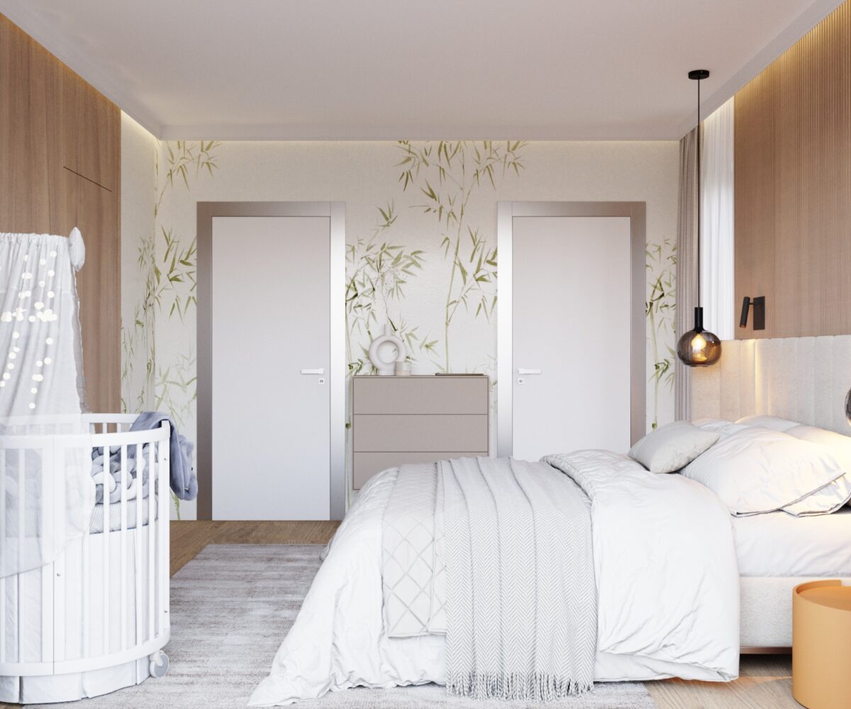 bytový dizajn calm bedroom Archideal