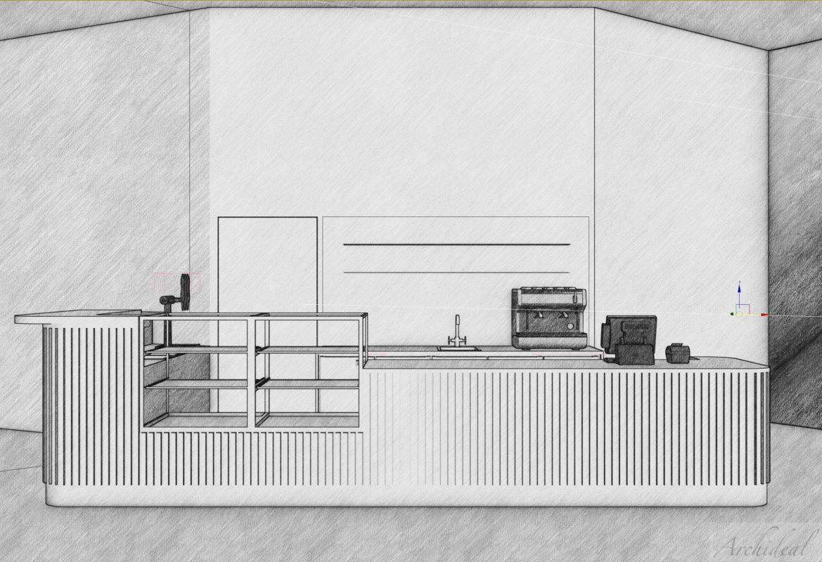 interiérový dizajn a vizualizácia kaviarne a barov Archideal