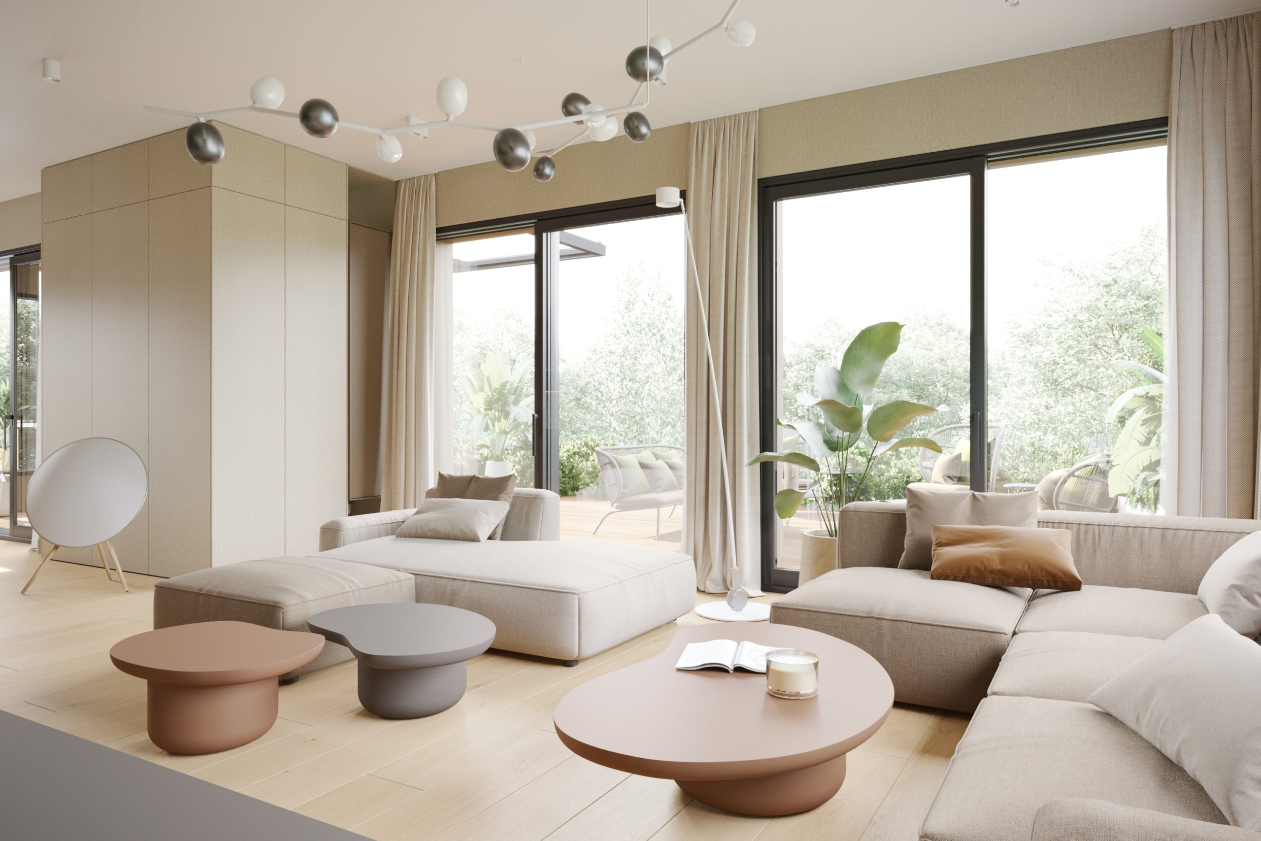 bytový dizajn vizualizácia obývačky