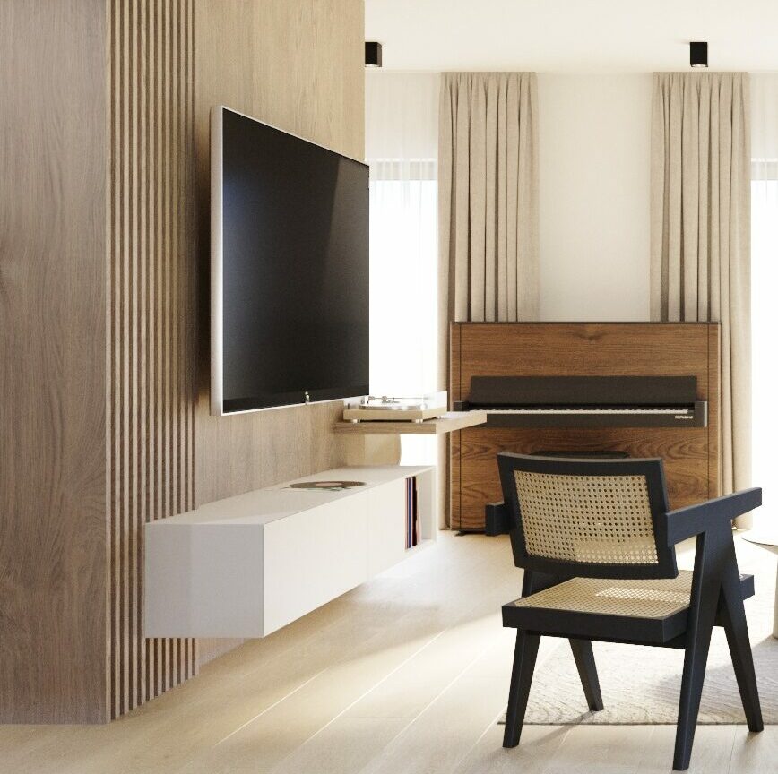 interierový dizajn obývacého pokoje