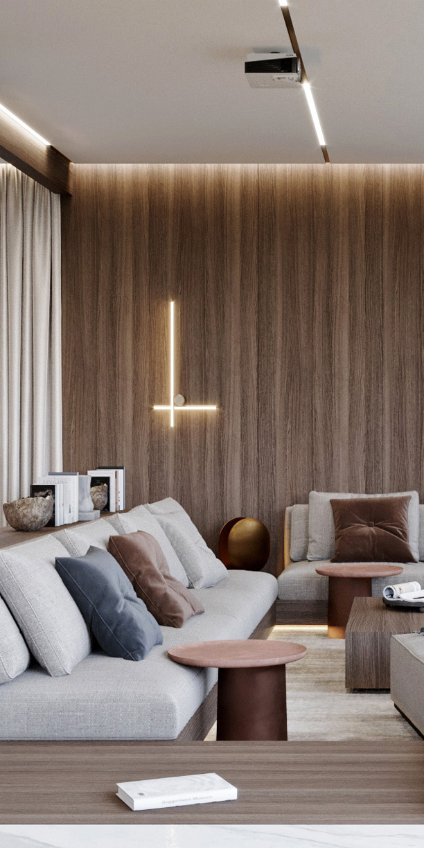 interierový design luxusni obyvaciho pokoje