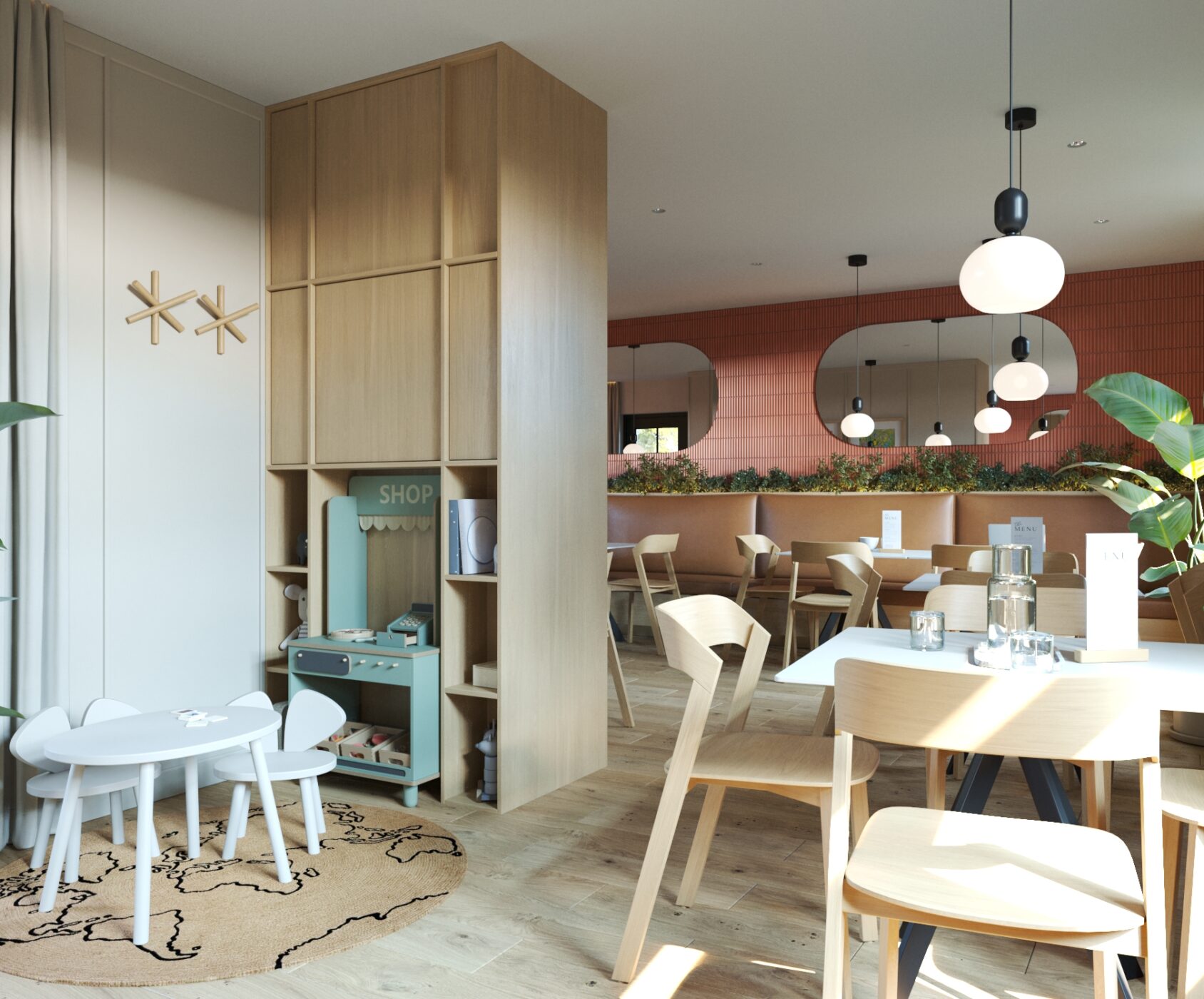 Návrh interiéru restaurace Kavárna Interiérový Design