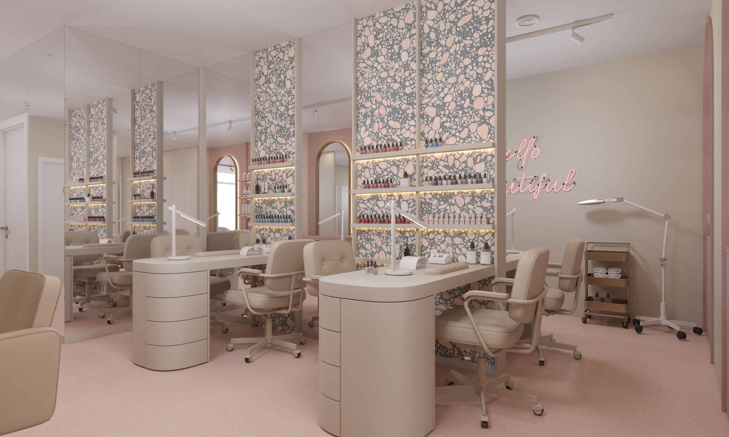 Nehtový Bar Interiérový Design Salonu Krásy